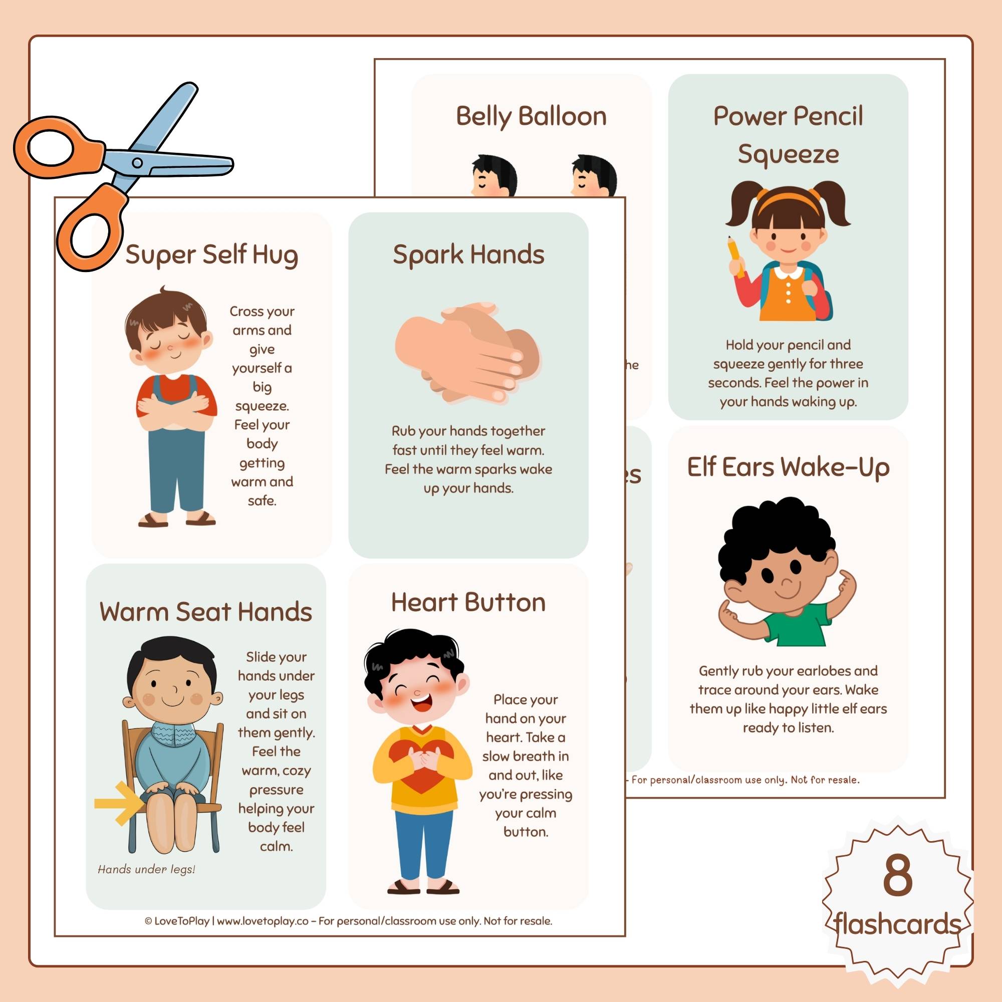 self regulation flashcards for kids