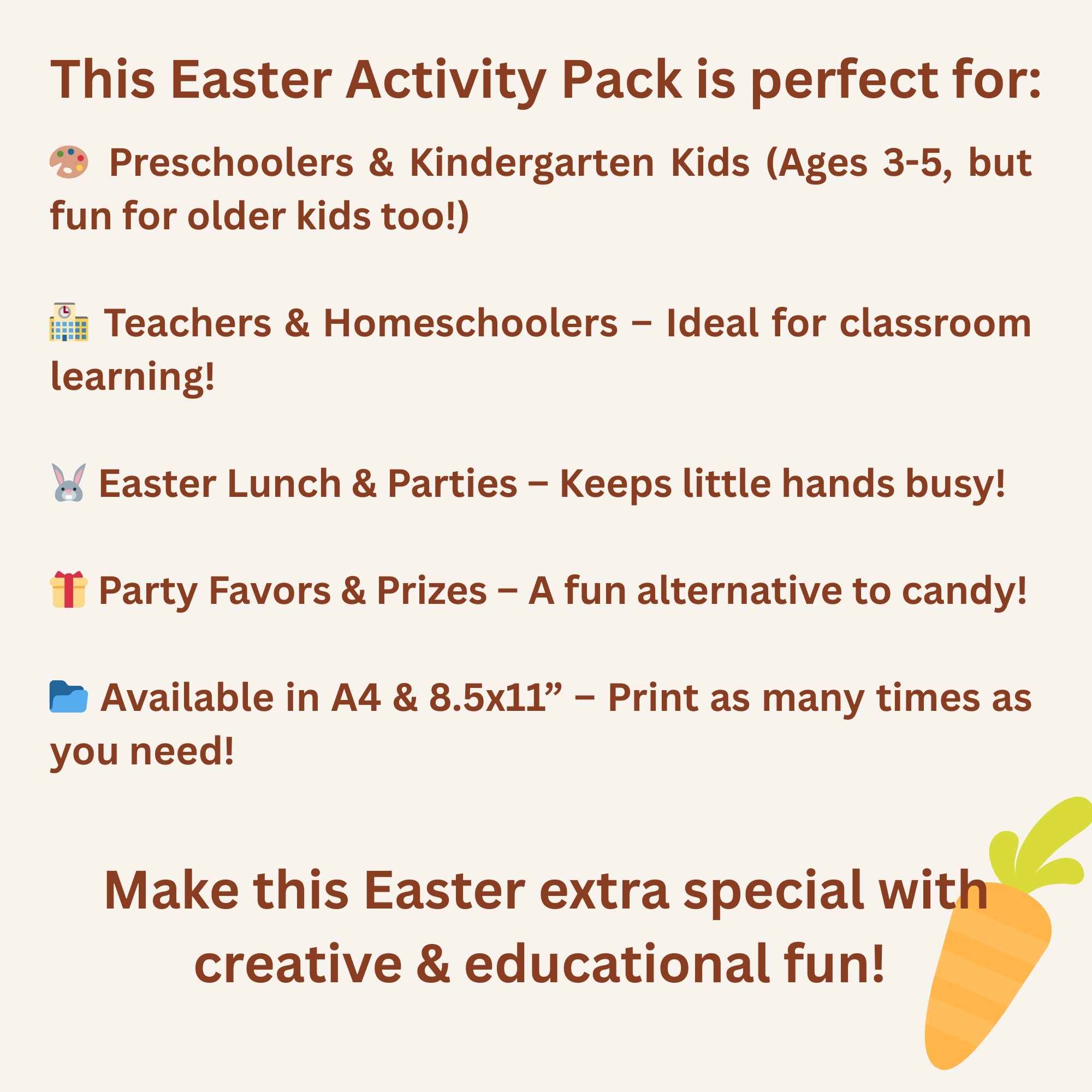 easter activities for kindergarteners