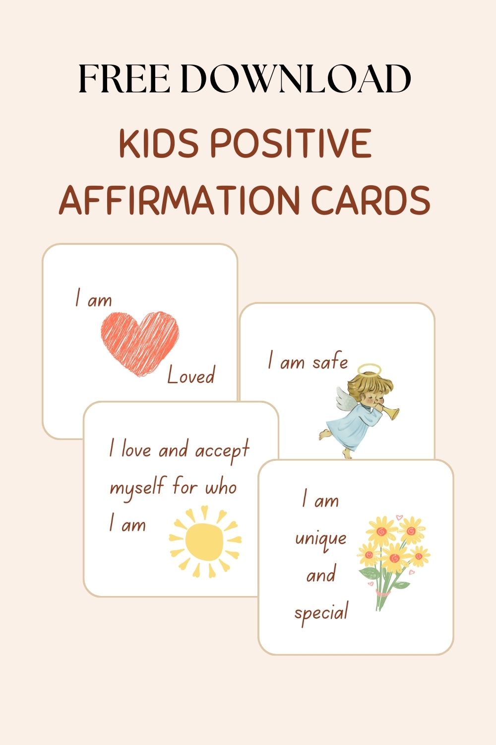 free printable kids affirmation cards