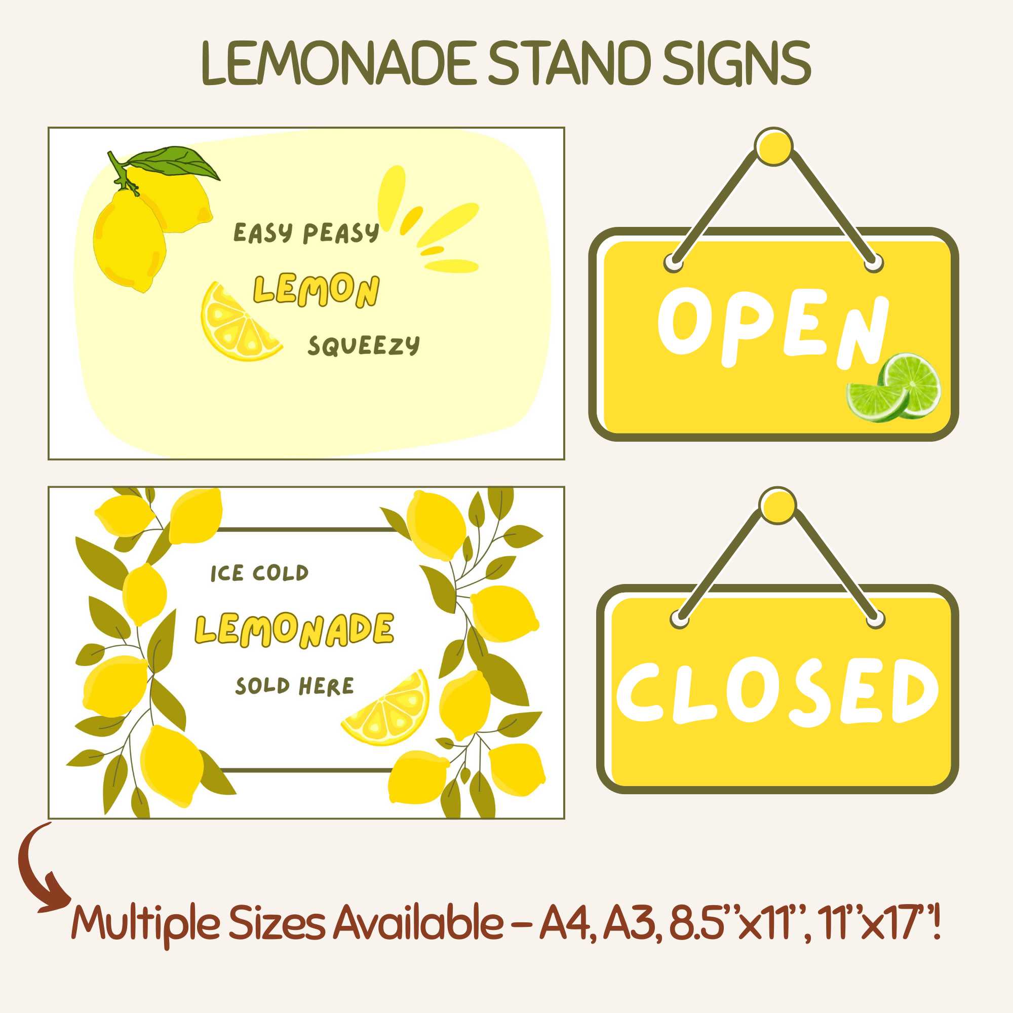 lemonade stand dramatic play printables