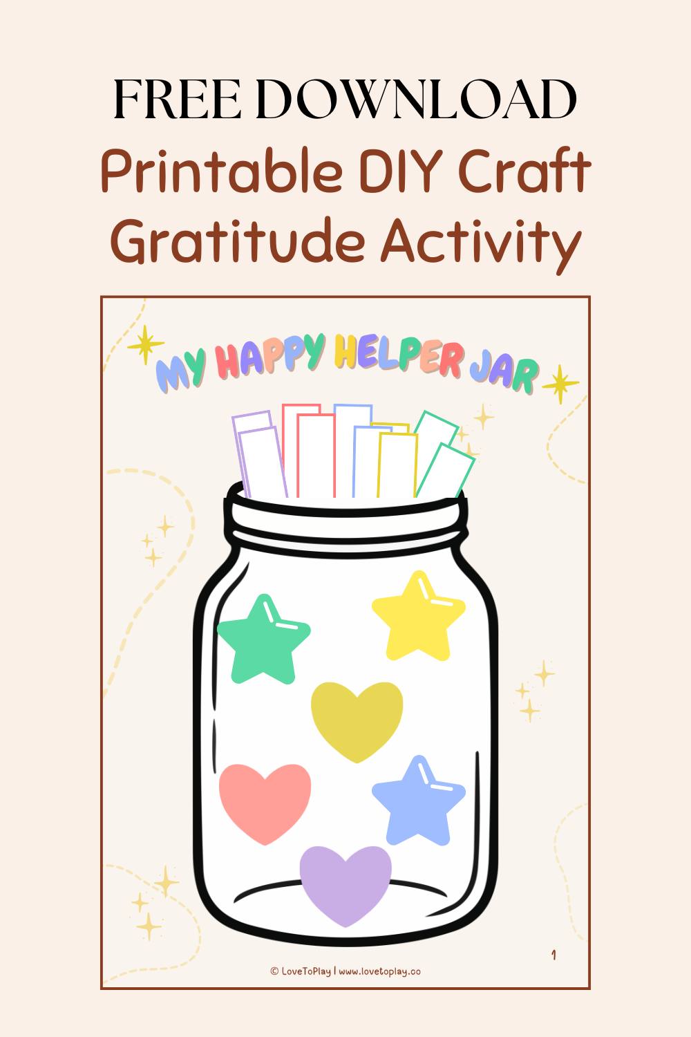 Free Printable Gratitude DIY Craft Activity For Kids
