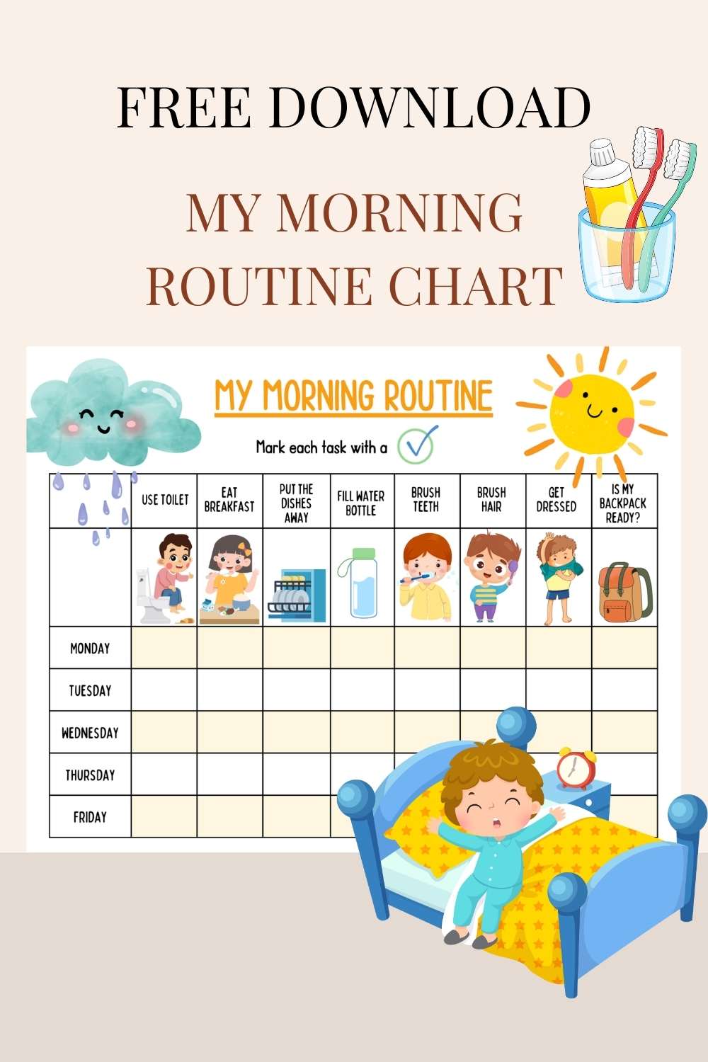morning routine chart printable