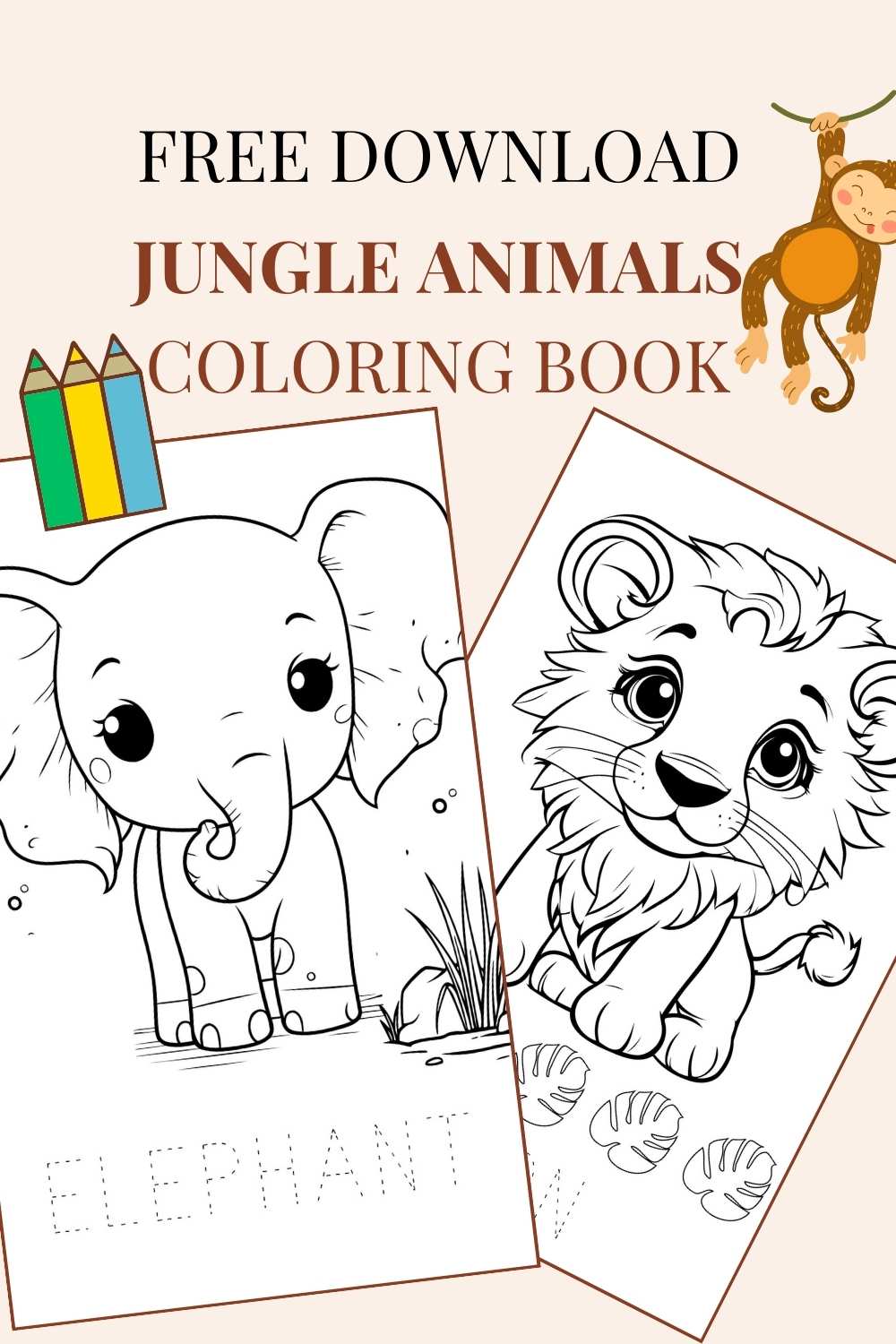 jungle animals coloring book free