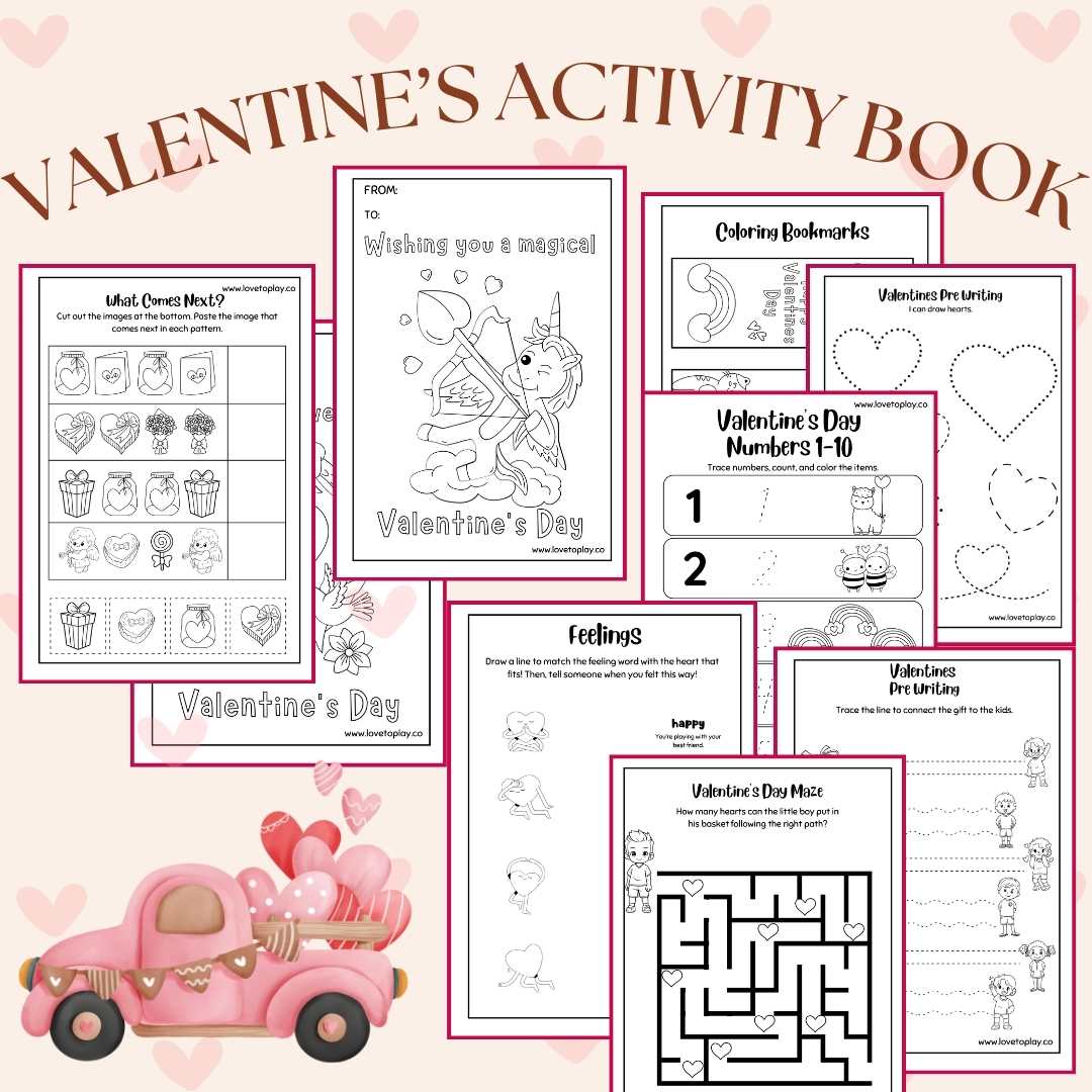 valentines activity book free