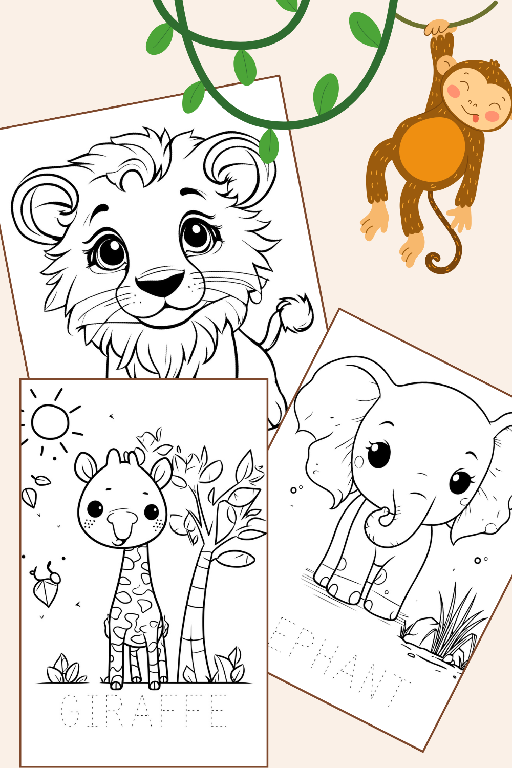 jungle animals coloring pages