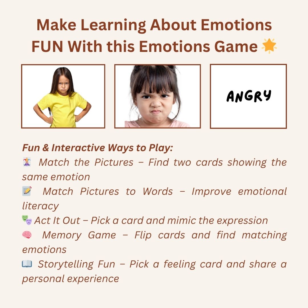 IDENTIFYING EMOTIONS TODDLERS PRESCHOOL PRINTABLE GAME