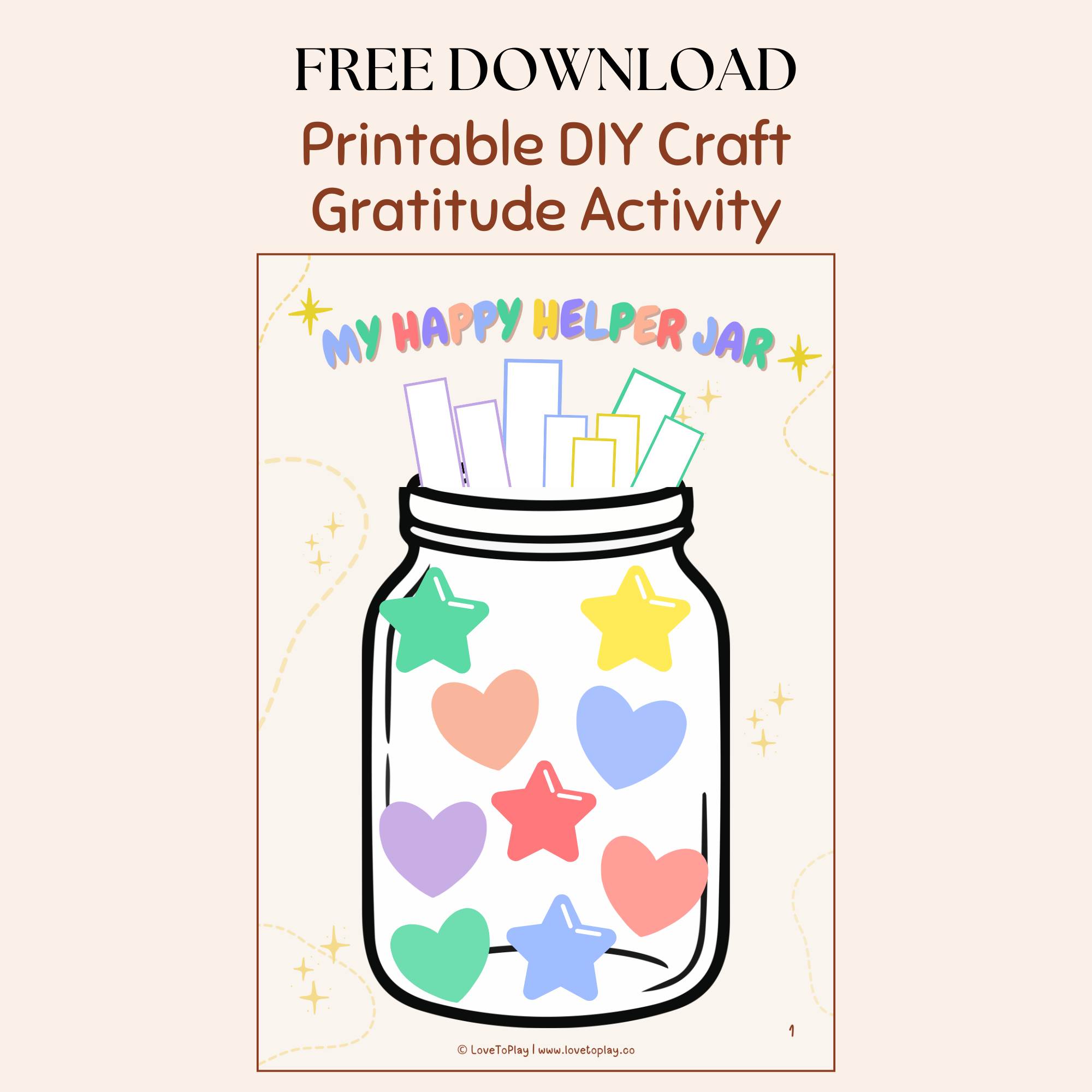 free printable gratitude kids craft