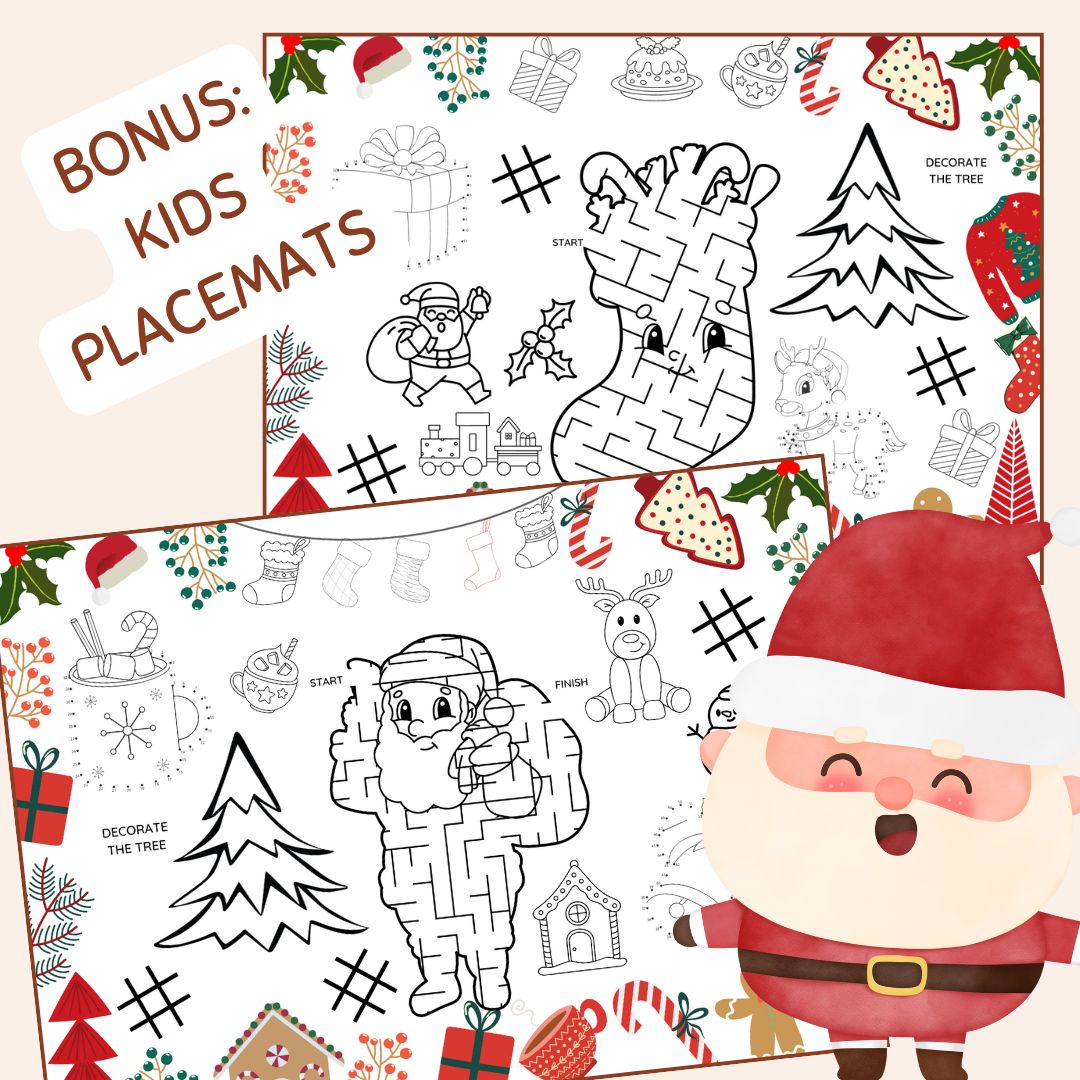 FREE PRINTABLE CHRISTMAS PLACEMATS KIDS