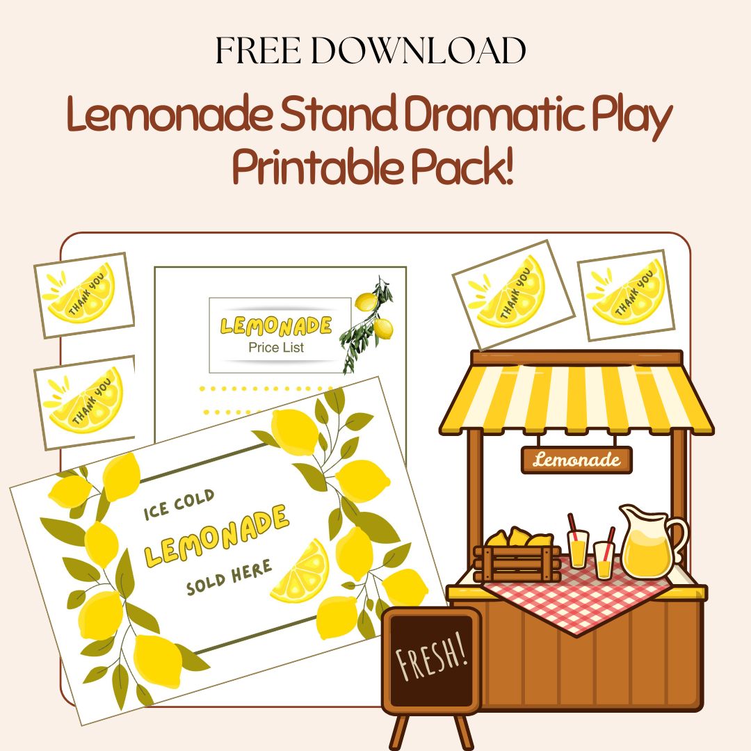 lemonade pretend play shop printables