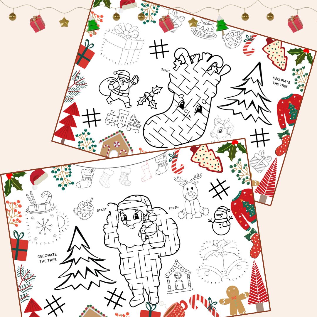 Free Printable Christmas Kids Placemats