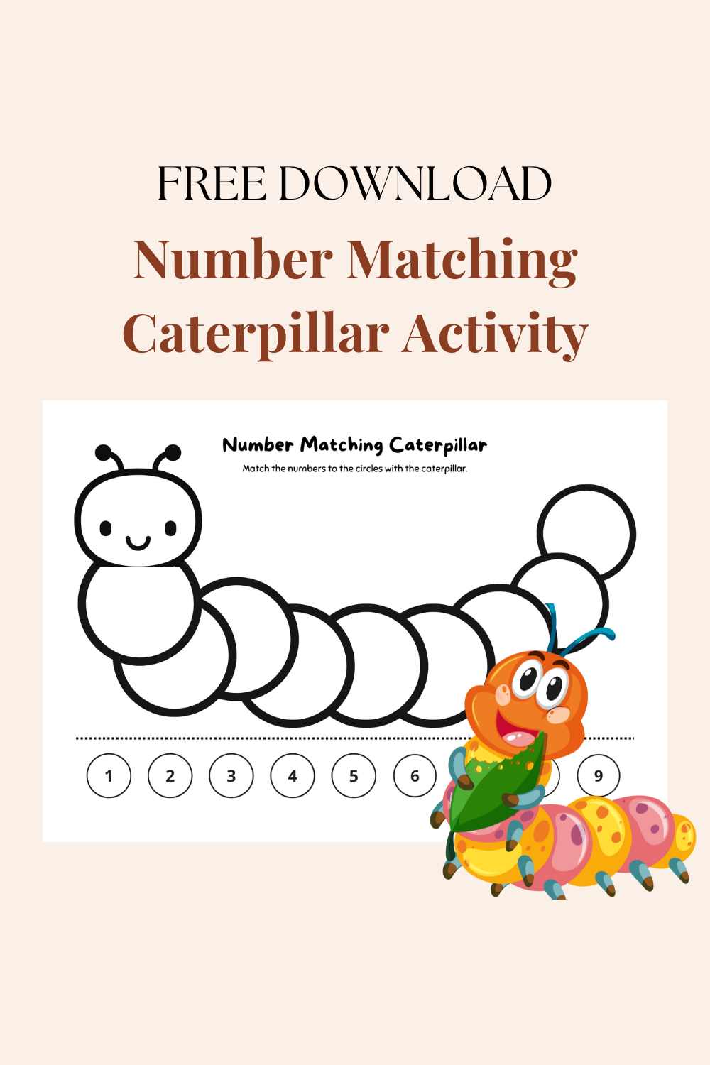 caterpillar number matching activity