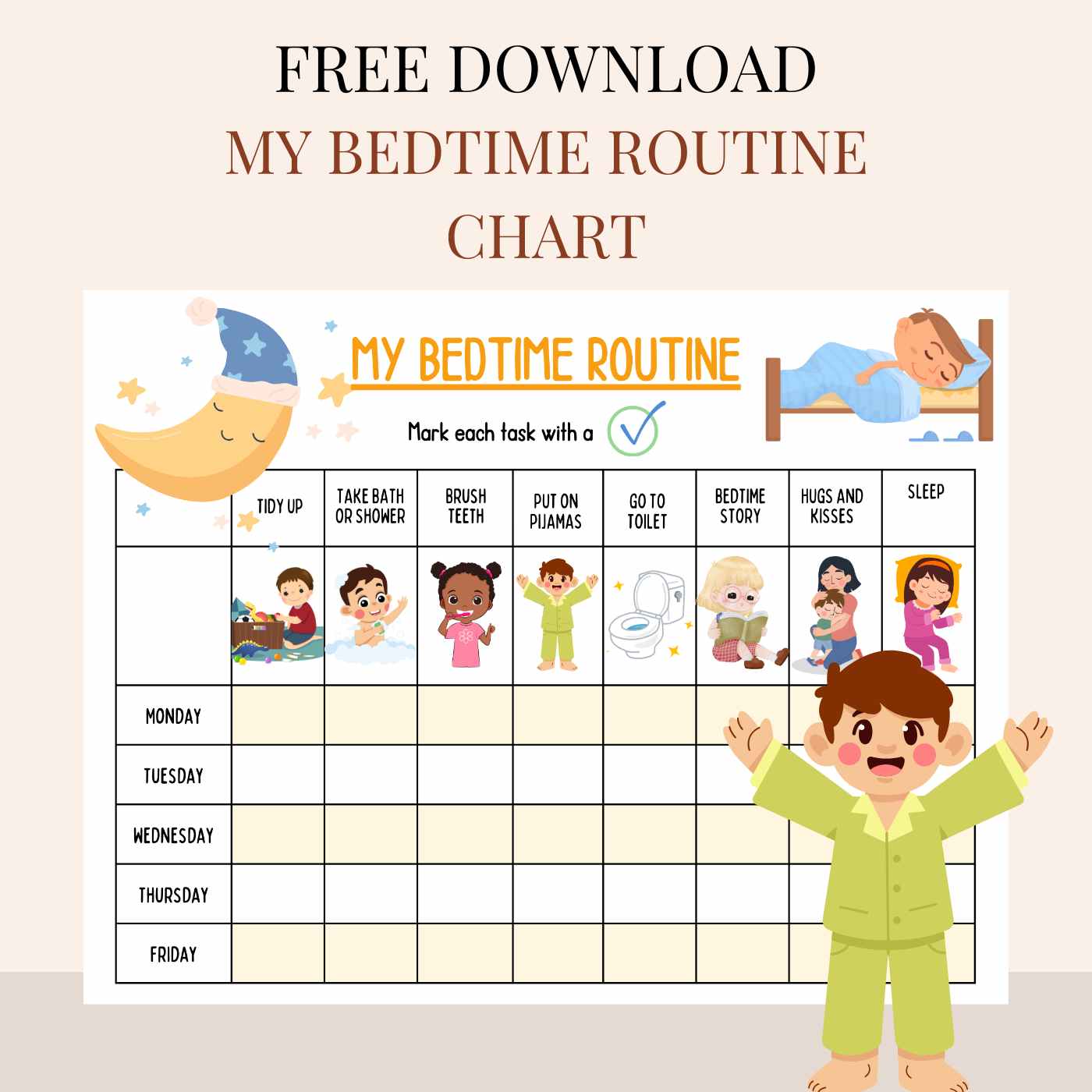 bedtime routine chart printable
