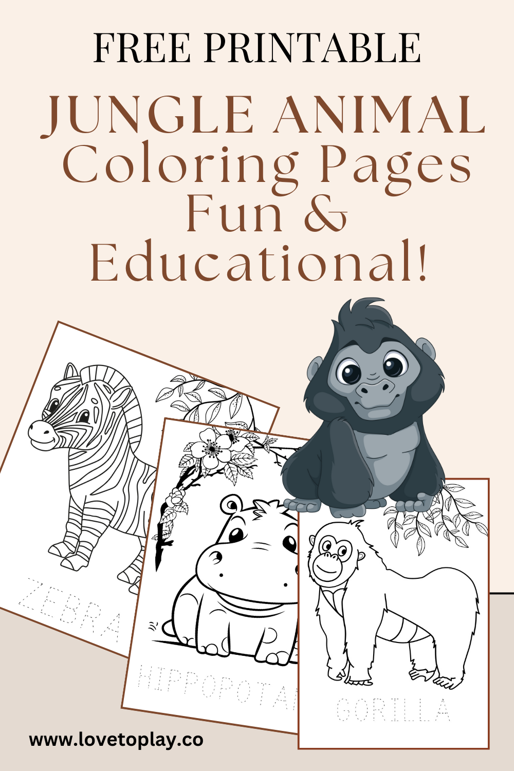 Jungle animals coloring pages