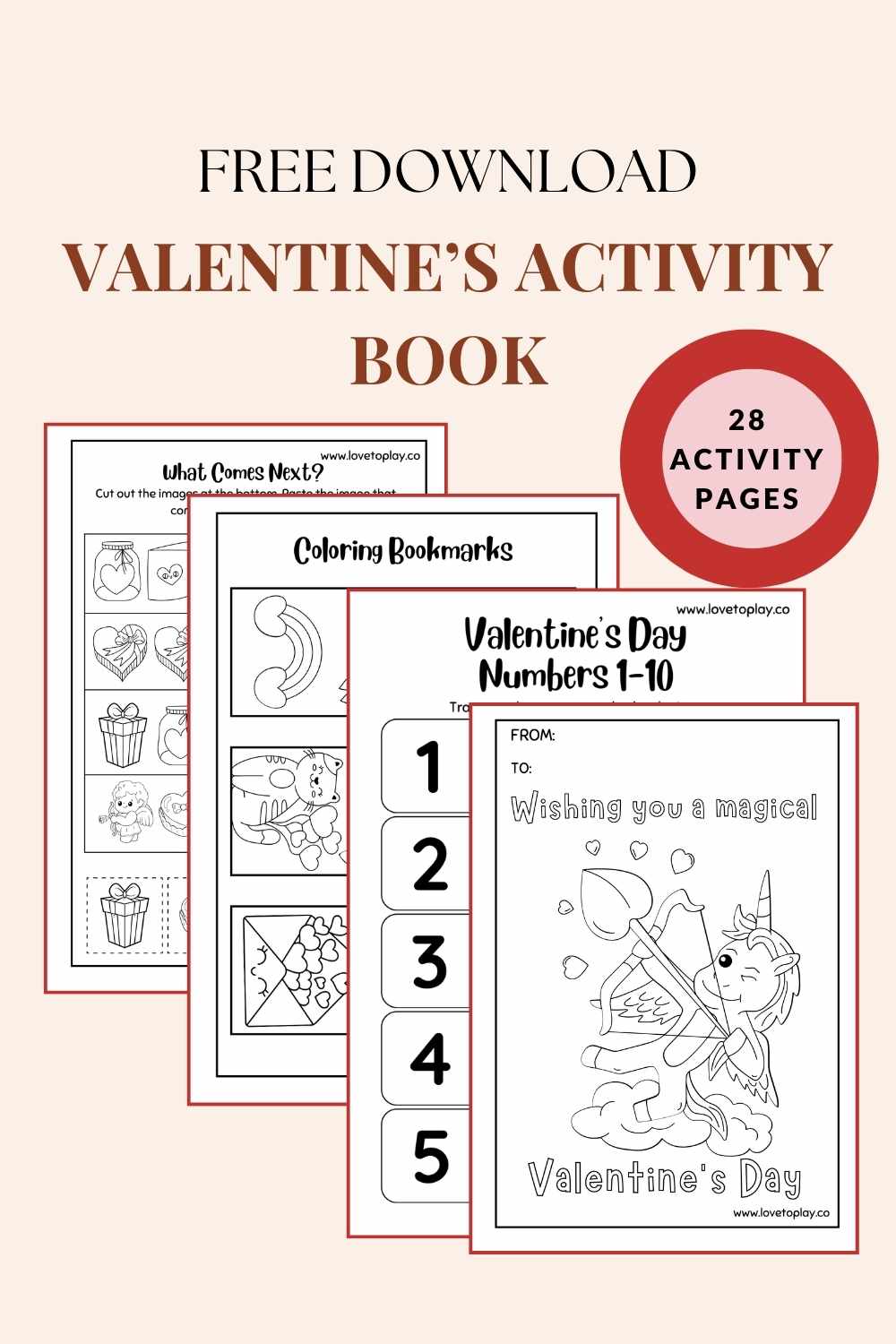 valentines activity book