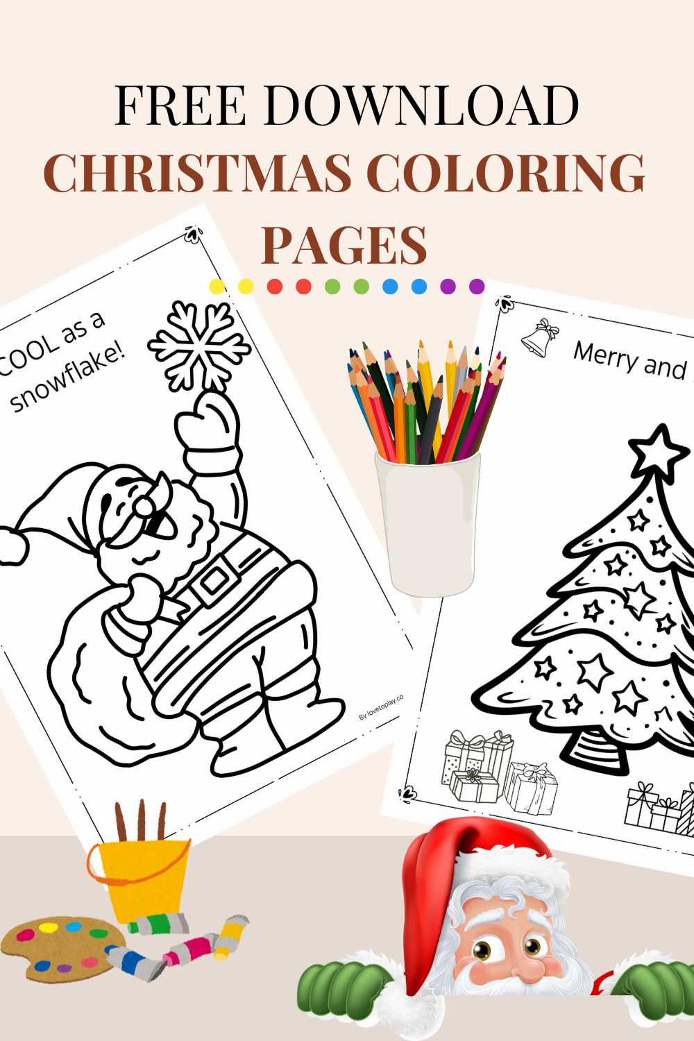 Christmas Coloring Cards free printable