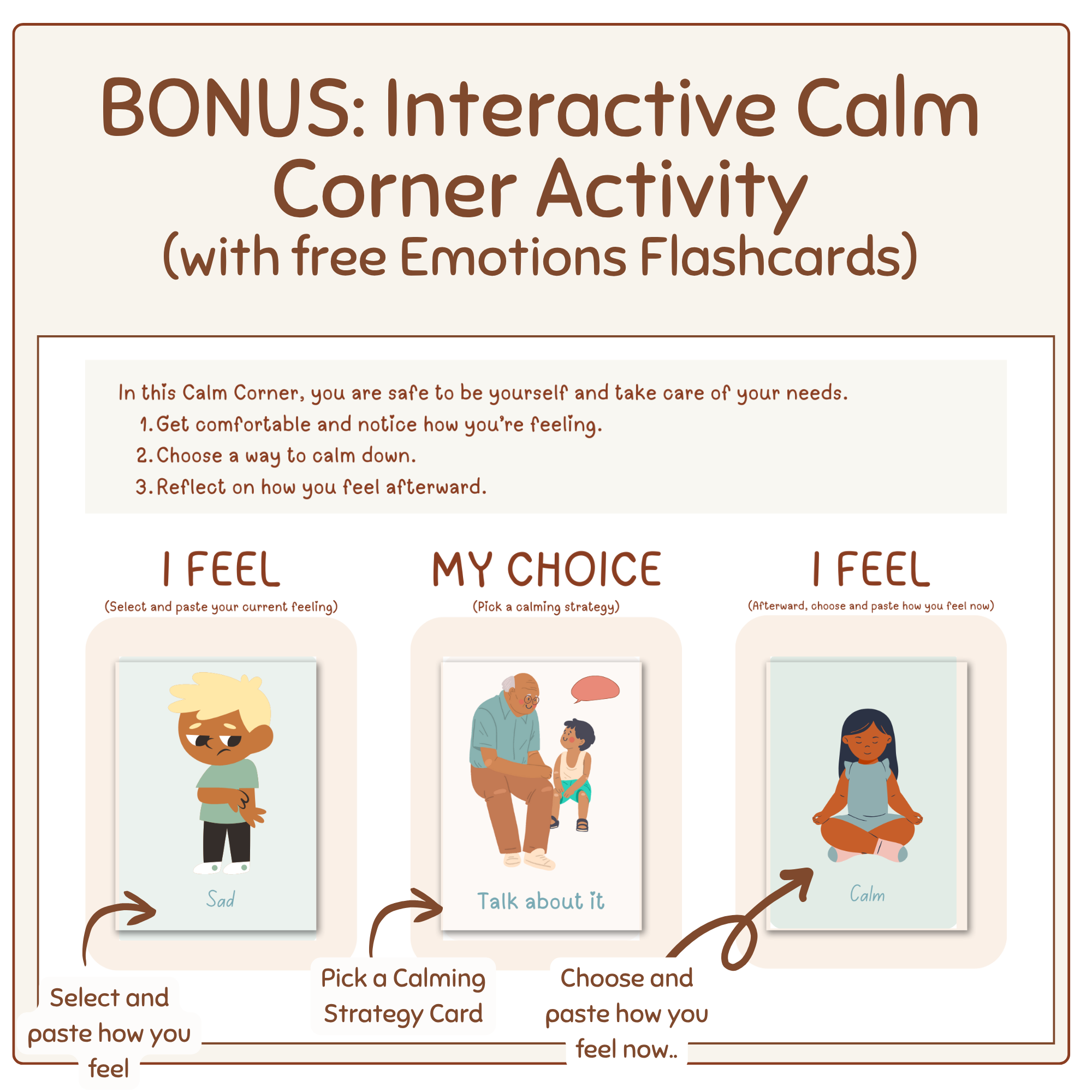 free calm corner interactive activity