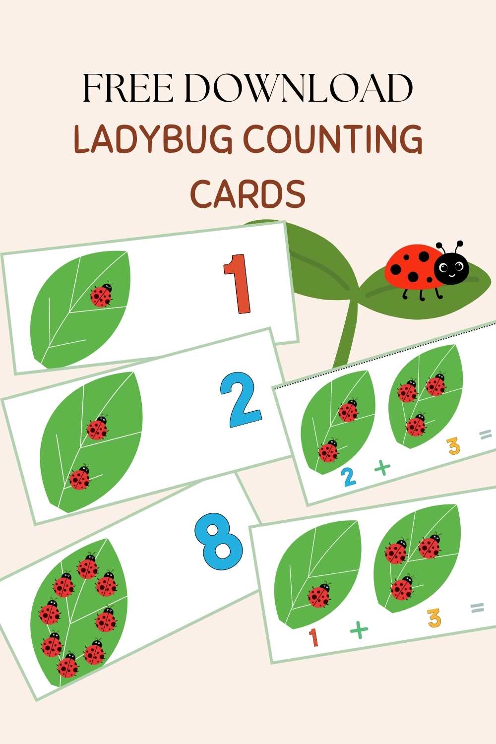 ladybug counting free printable activity