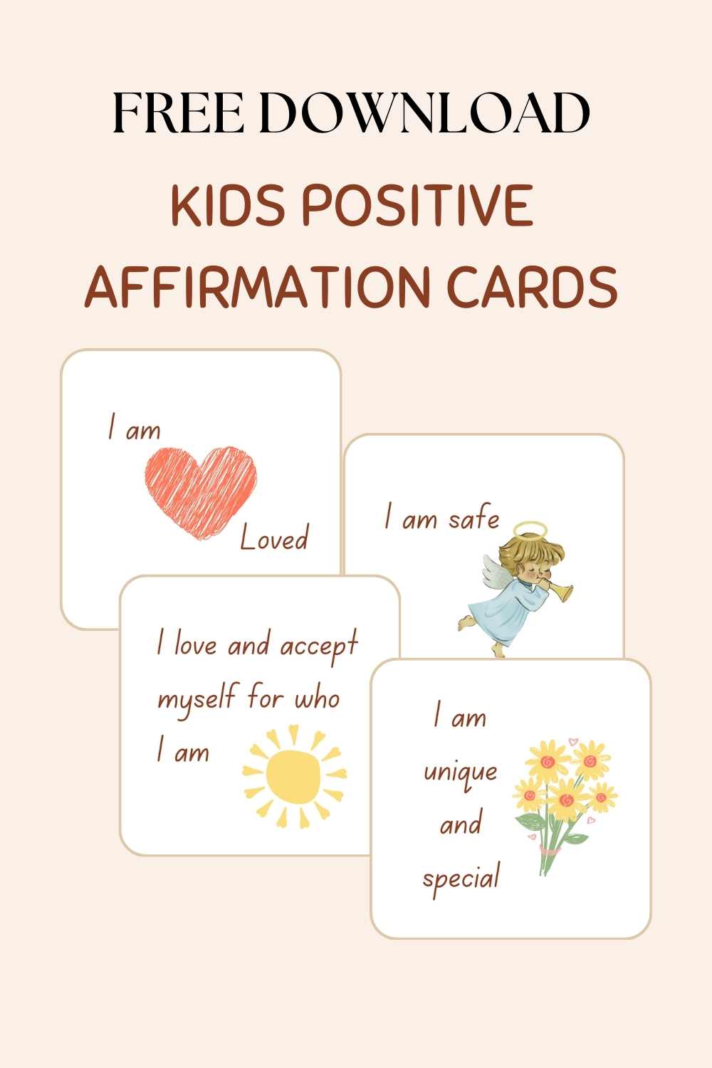 Kids affirmation cards free printable