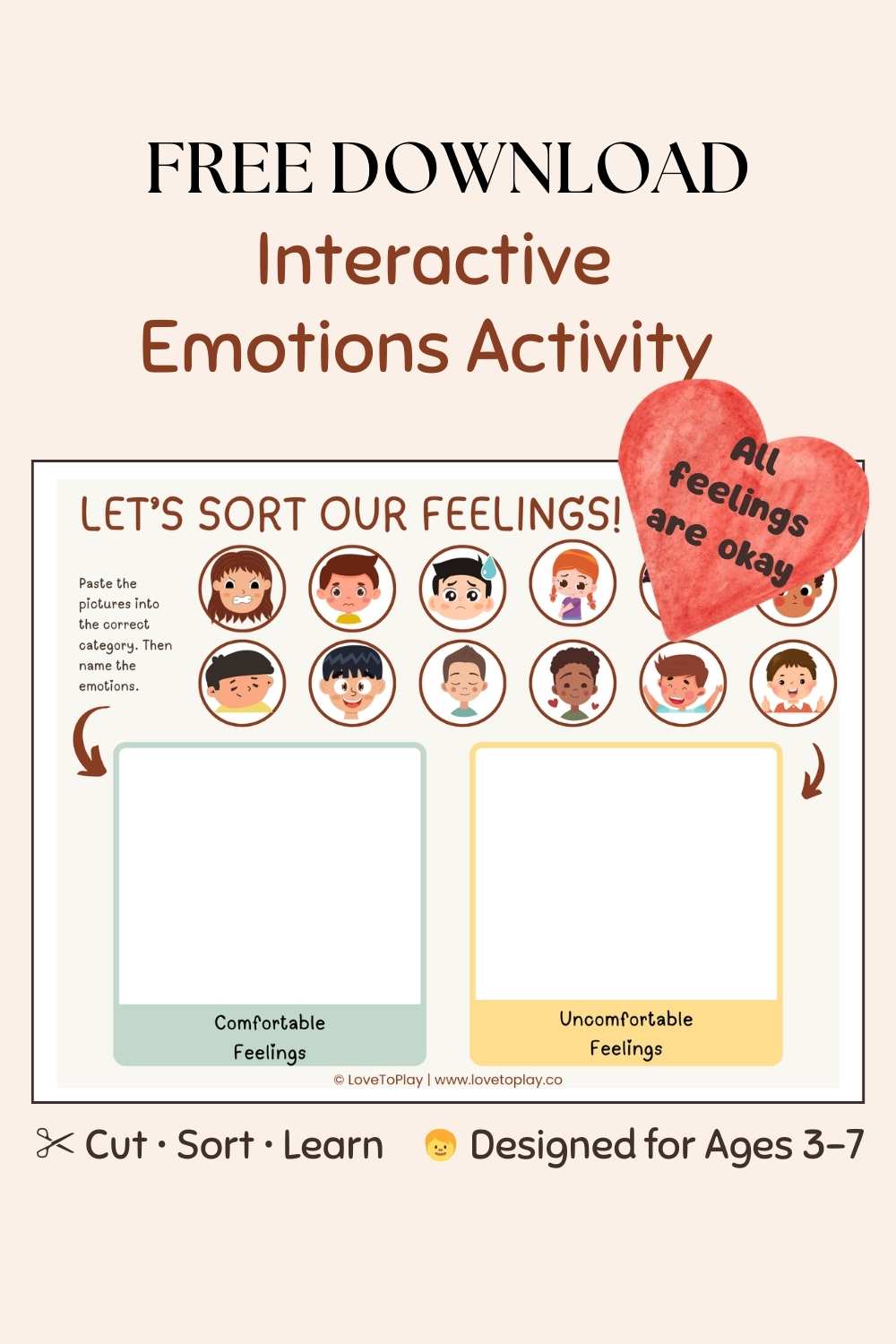 interactive emotions sorting activity