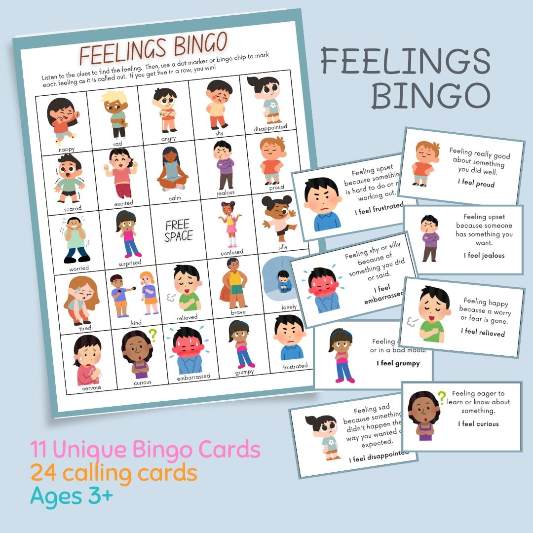 feelings bingo fun emotions game