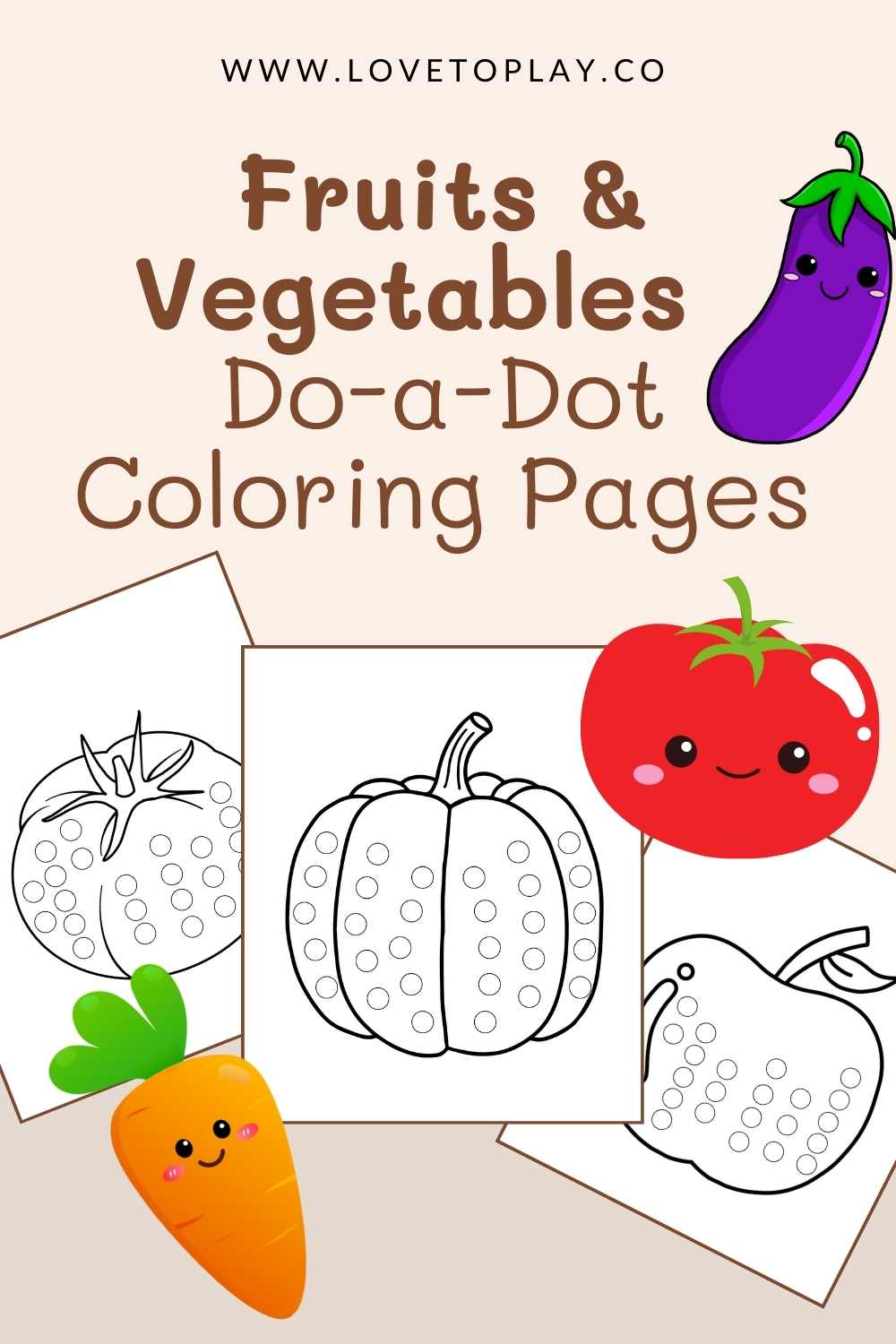 fruits vegetables do a dot free printable