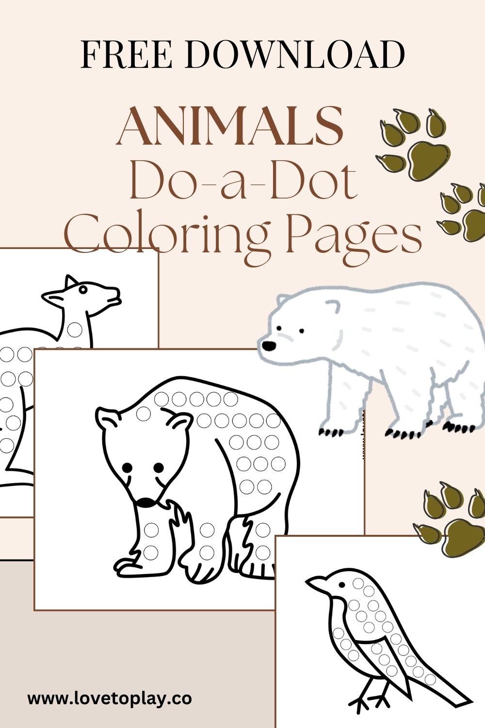 animals do a dot free printable