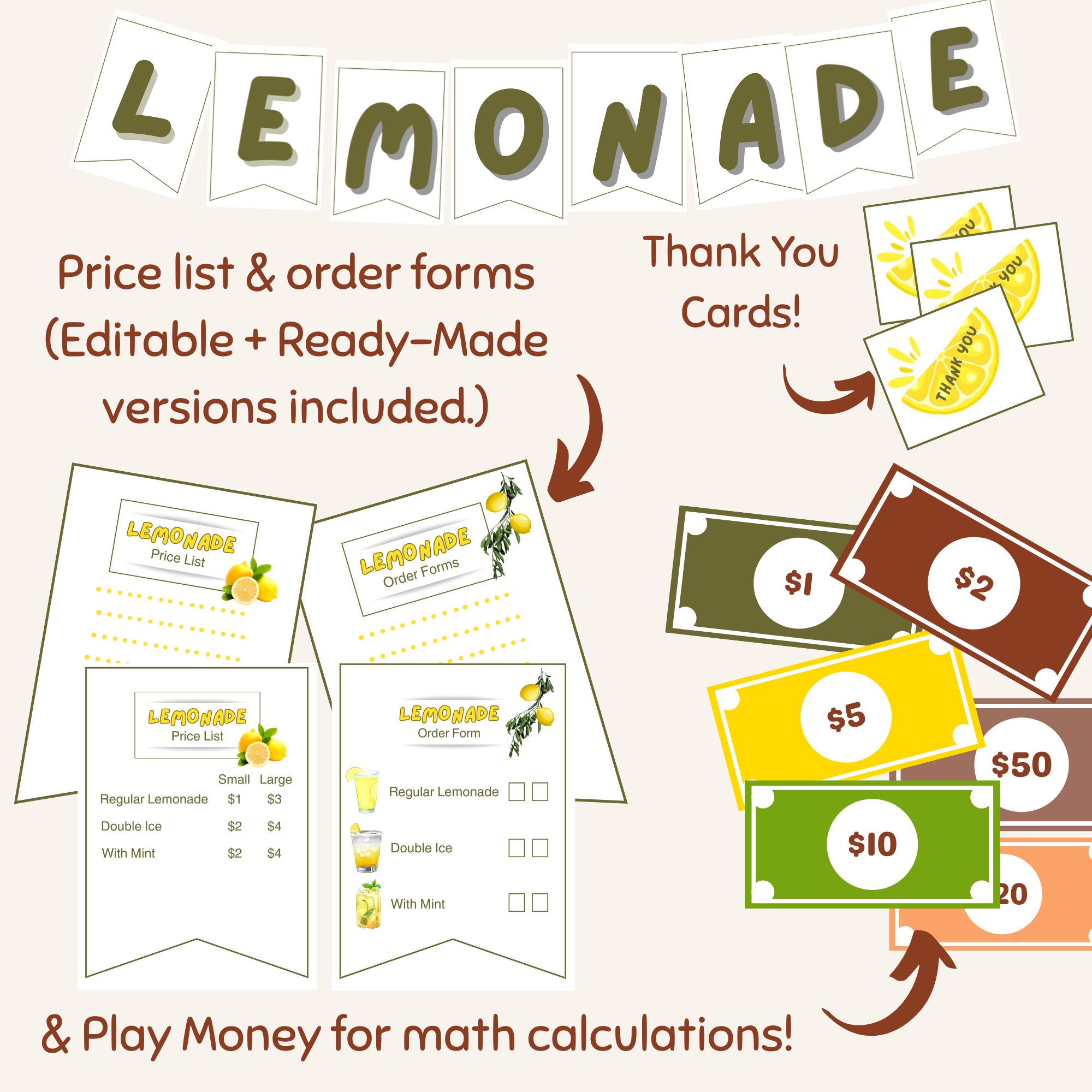 lemonade stand printable pack