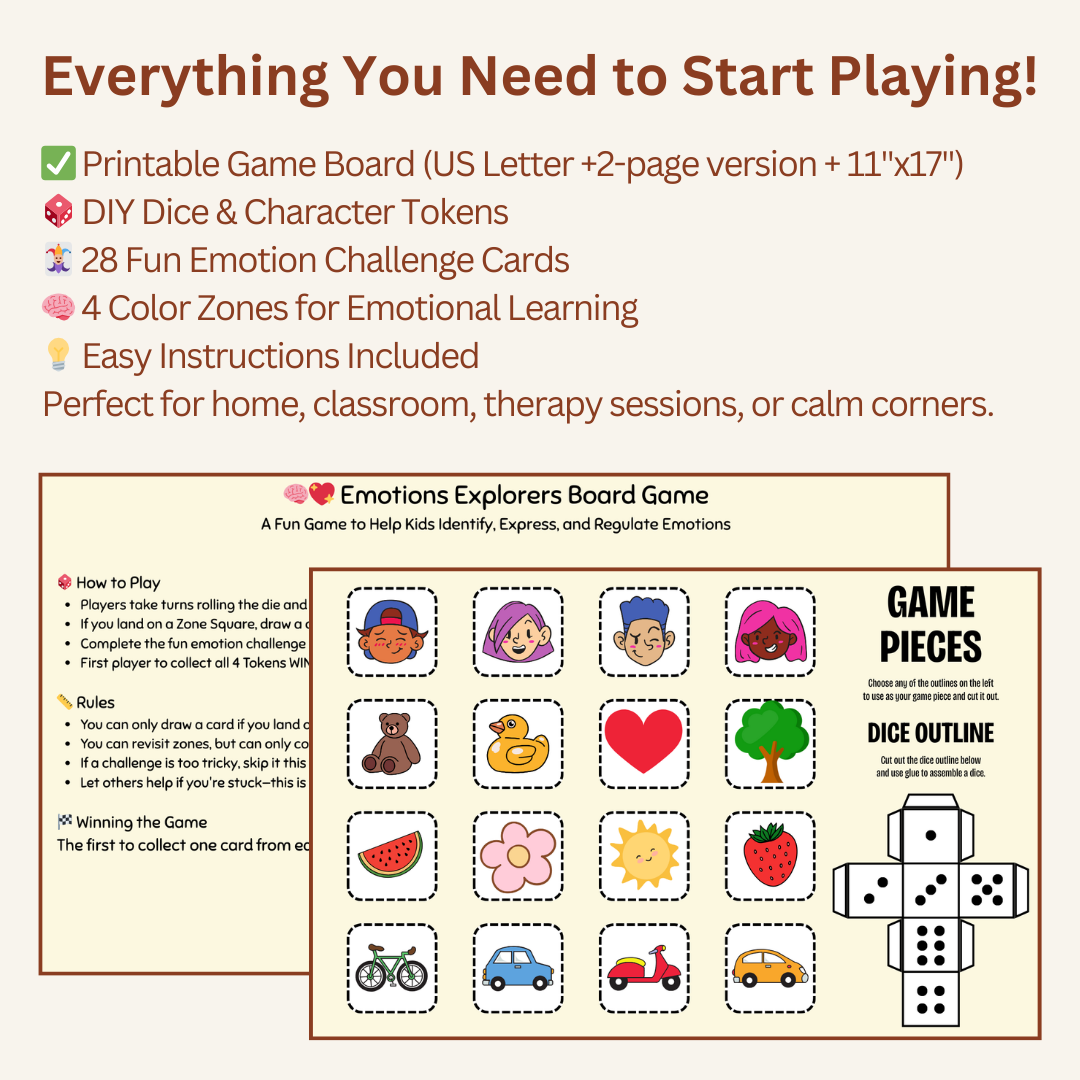 DIY EMOTIONS BOARD GAME PRINTABLE